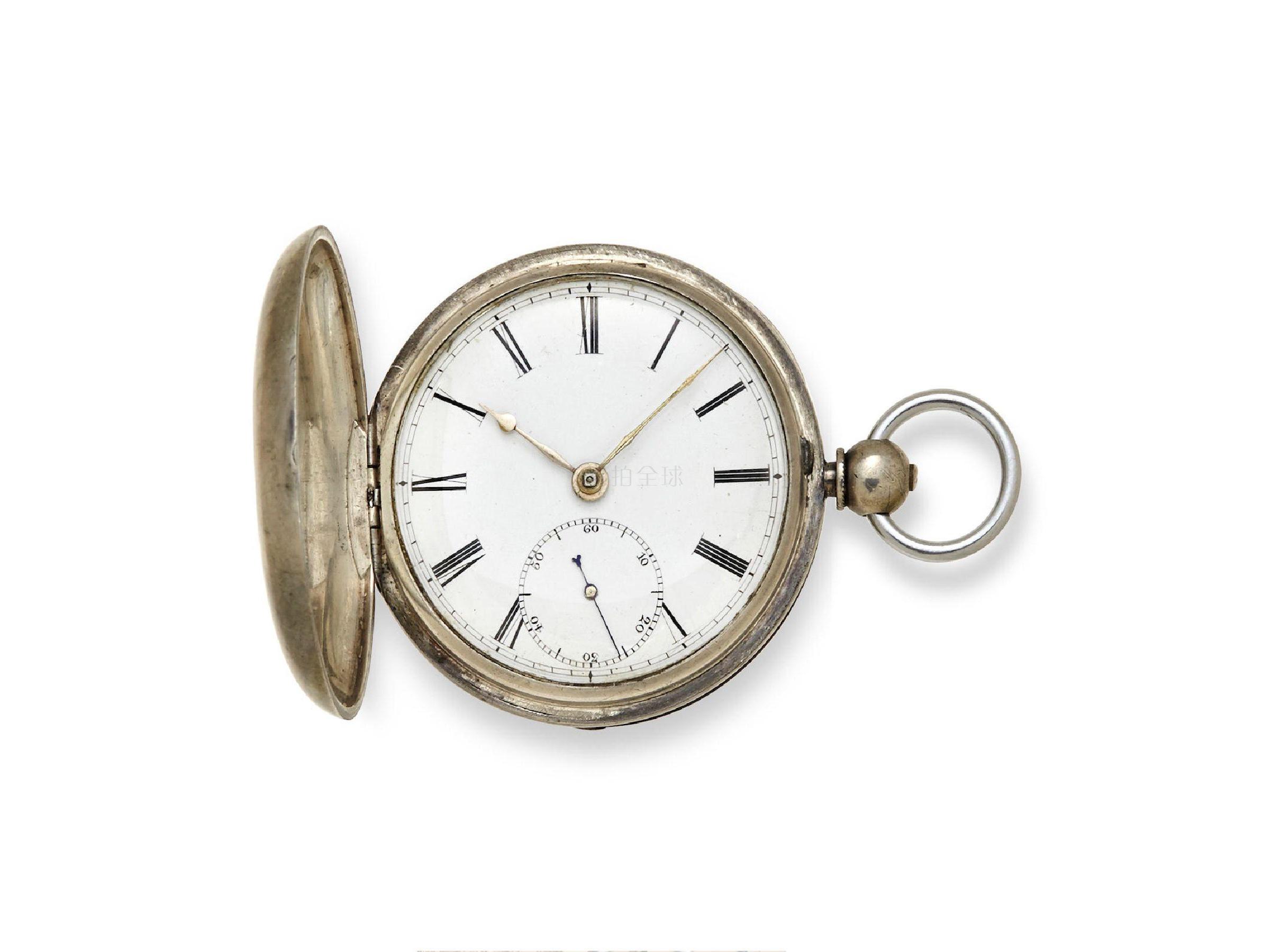 a silver hunter cased watchdennison, howard and davis, no. 2801