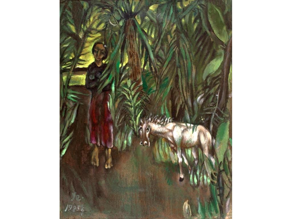 叶永青(b.1958)树后面的马和女人图片