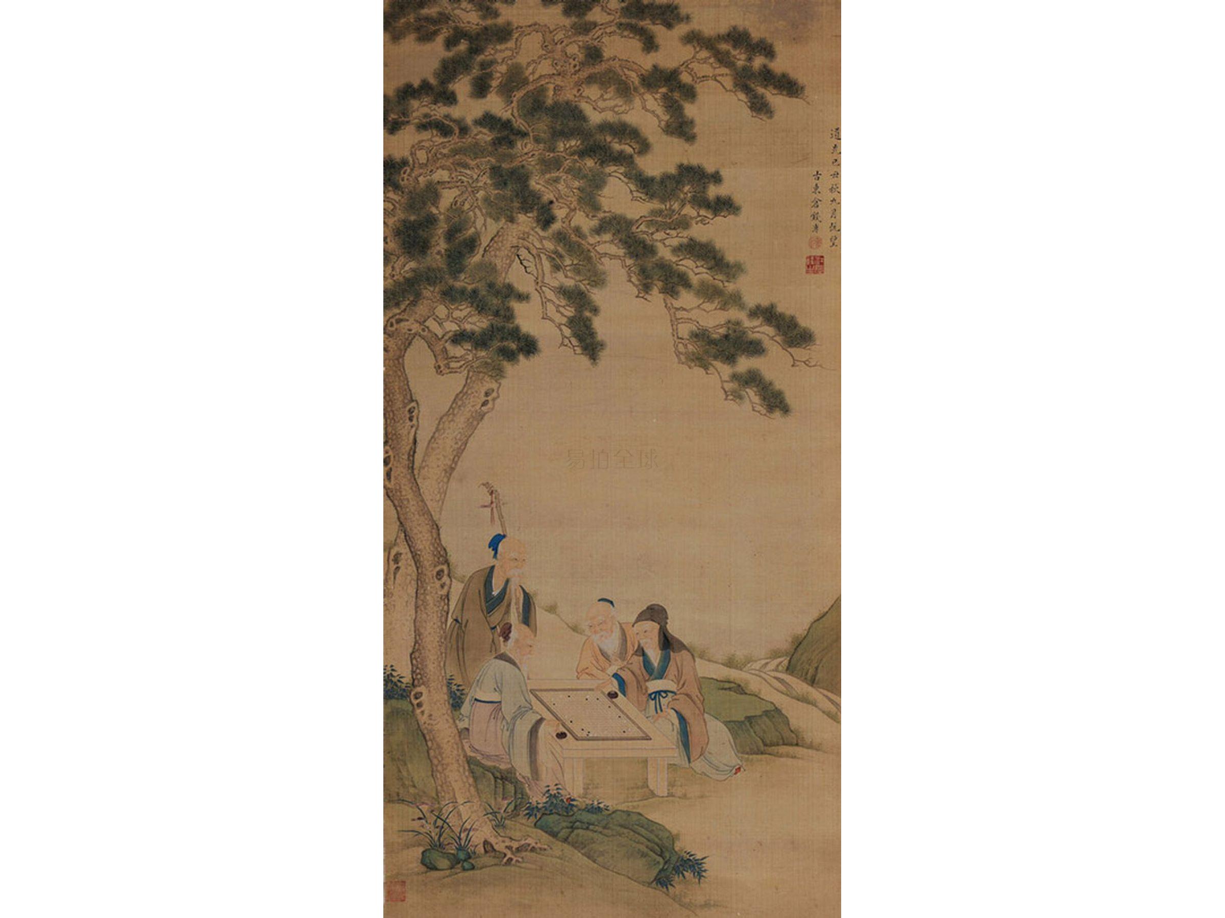 钱溥(清) 松下对弈