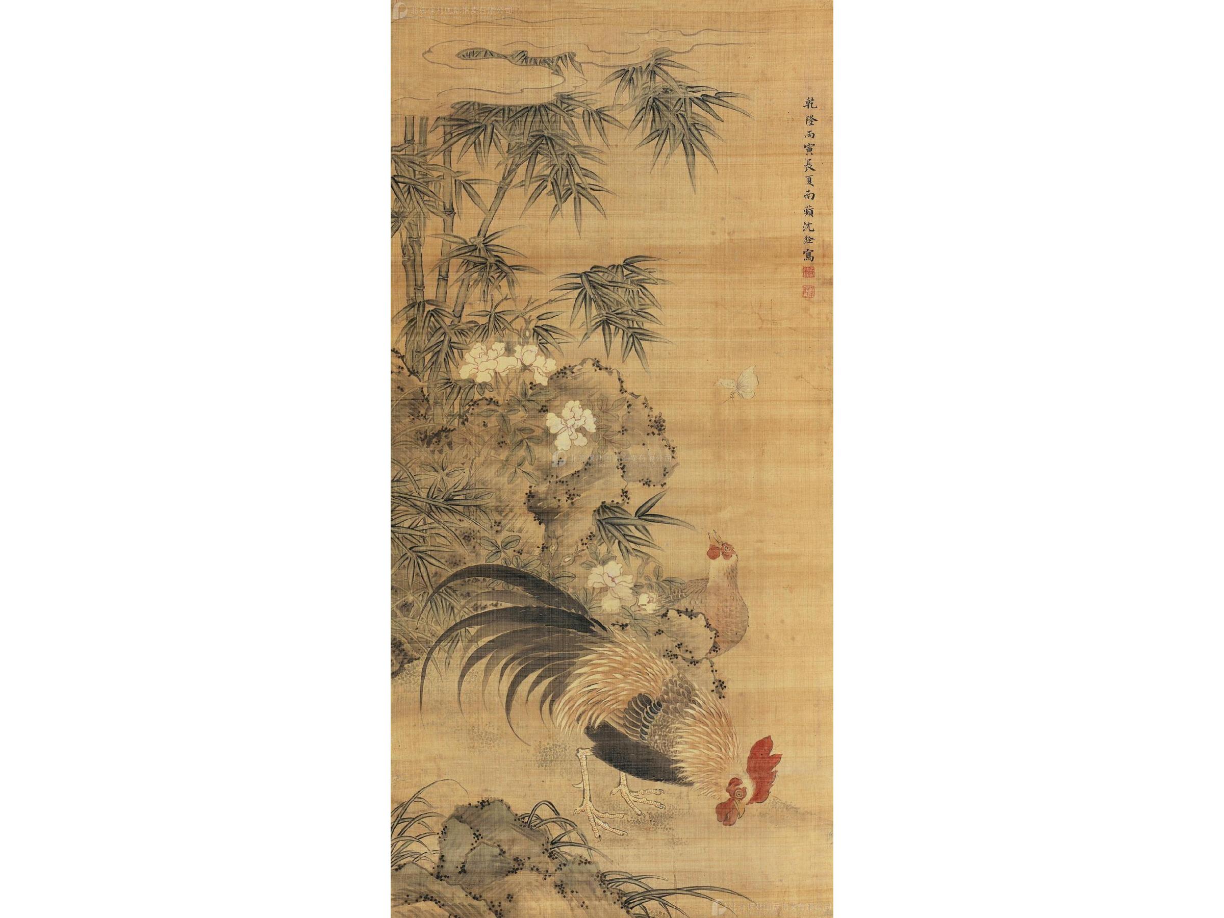 沈铨(1682-1760) 竹鸡图