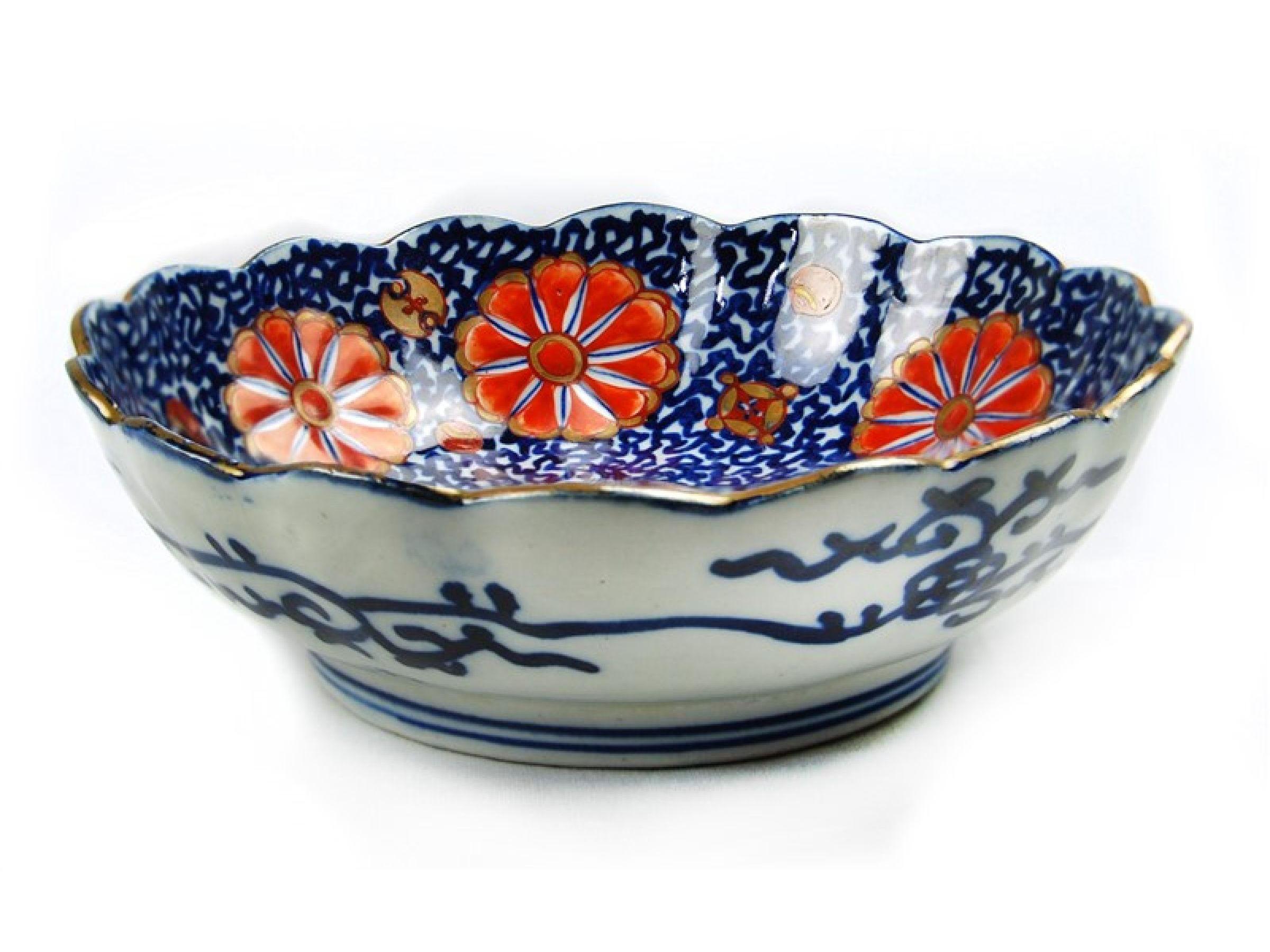日本有田烧大盘 blue chrysanthemum imari dish