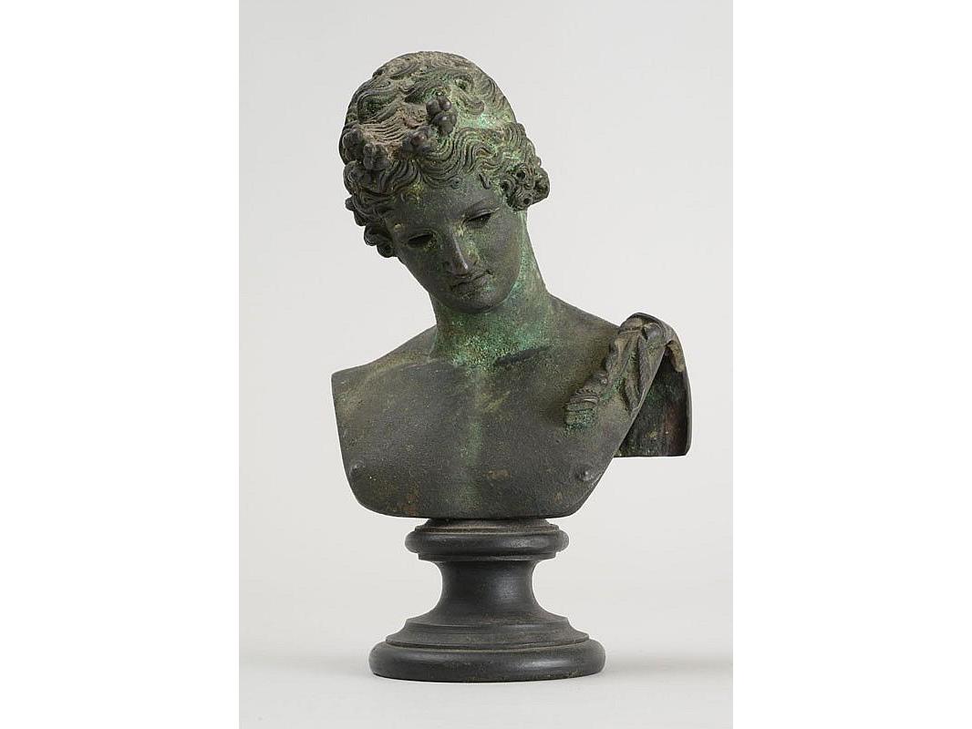 grand tour verdigris patinated head of narcissus after the